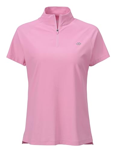 MoFiz Camiseta de natación para Mujer, con Cremallera 1/4, de Manga Corta, de Secado rápido, protección Solar, Surf Rashguard