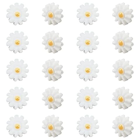 NBEADS 20 Pcs 10mm Natural Freshwater Shell Flower Beads, Daisy Spacer Beads, Flower Loose Beads for DIY Crafts Making Jewelry Bracelets Necklaces Earrings, Beige Cover