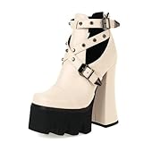 ♛Occasion para: Las botas de plataforma negra de estas mujeres podrían estar diseñadas con jeans, pantalones calientes, faldas para ocio, citas y tiendas, e incluso club nocturno, el objeto es más hermoso que la imagen, cómoda y sexy.