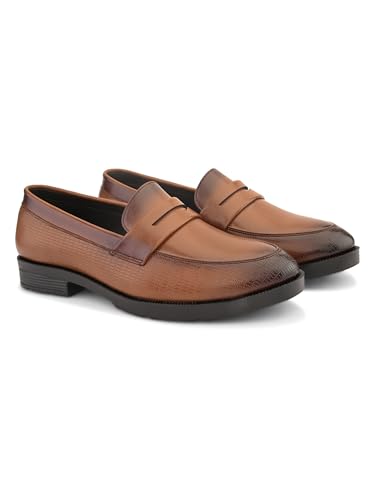 Image of STANPHORD Mens Loafers Men Black Solid Leatherette Formal Slip on Durable Moccasins Penny Loafers Shoes Without Laces