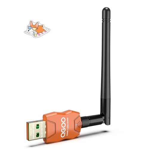 Class 1 Long Range Bluetooth Adapter for PC, QGOO USB Bluetooth Adapter for PC 5.3+EDR, Bluetooth Dongle Bluetooth Receiver Support Windows10/8.1/8/7?orange-060?