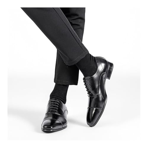 Summer Men's Three-Joint Leather Shoes Business Casual Men's Shoes Oxfords(Black,9)4