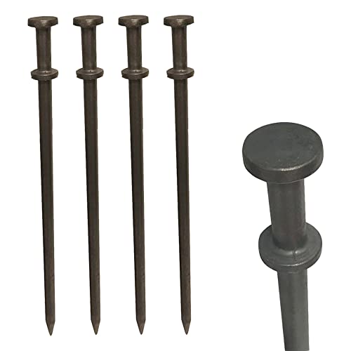 Estacas para Tienda de Campaña de Doble Cabeza Heavy Duty, 1 x 20 Pulgadas, Paquete de 4 miniatura 1