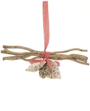 Michael Dark Twigs and Hearts Hanging Decoration on Red Check Ribbon