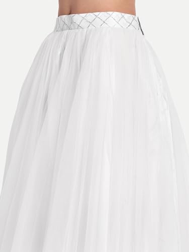 Image of TILISM Women's and Girls Solid Satin Long Skirt