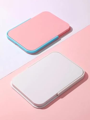 Image of MINISO Makeup Mirror Square Dual-Use Vanity Mirror, 8-Inch Portable Folding Table Mirror with 90Adjustable Stand, Travel Cosmetic Mirror Hanging Bathroom for Makeup, 21x14.8cm (White)