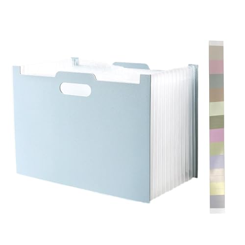 mitas ドキュメントスタンド a4 縦 13ポケット 自立型 書類ケース アコーディオン式 インデックス付き 取っ手付き フォルダ ファイルボックス 書類収納 仕分け オフィス 学校 家庭用 おしゃれ