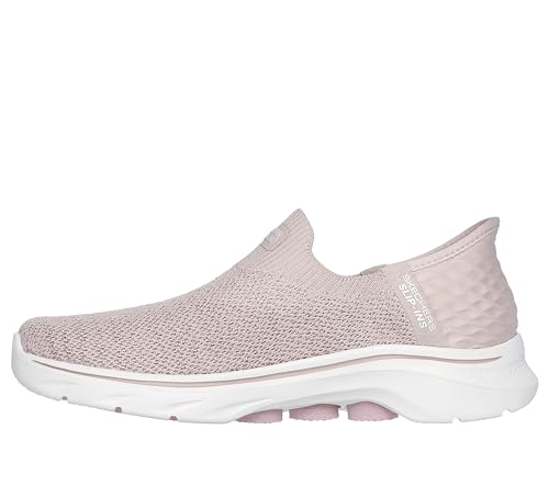 Skechers Women's Go Walk 7 Springtime Hands Free Slip-Ins Sneaker, Light Pink, 5.5