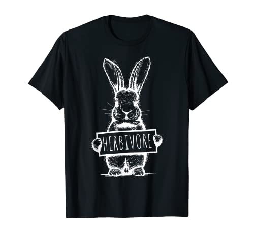 Lindo conejo con signo herbívoro vegetariano vegano Camiseta