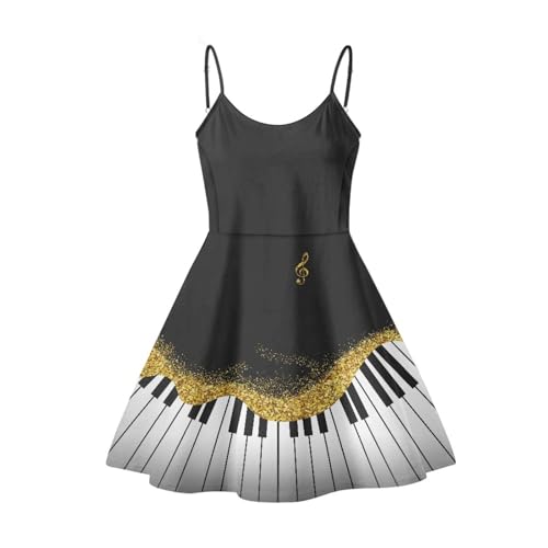 Image of Cozeyat Women Girls Summer Sleeveless Dress Casual Swing Beach Cover Up Knee Length Dresses,Large Size XS-4XL