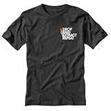 Drop Raid Extract Repeat Gaming T-Shirt, Black, Short Sleeve, Left Chest Print, Soft Stylish Fit, Arc Raiders Theme (US, Alpha, X-Large, Regular, Regular, Black)