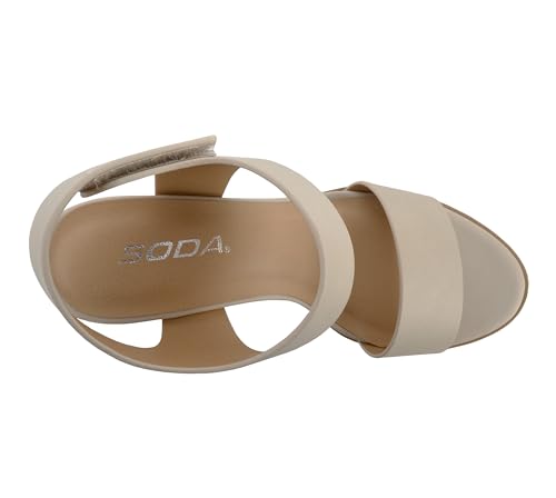 Image of Soda Wait-A ~ Women Open Round Toe Chunky Heel Ankle Strap High Heel Dress Sandals