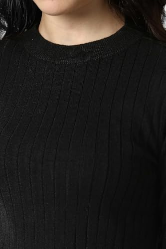 Image of Van Heusen Women's Round Neck Solid Knit Top|Full Sleeve Casual winterwear