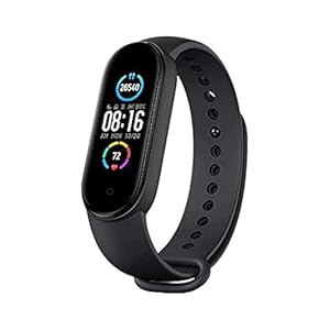 PunnkFunnk M5 Smart Band, Activity Tracker Fitness Band, Sleep Monitor, Step Tracking, Heart Rate Sensor, Kids Smartwatch for Men, Women – Black