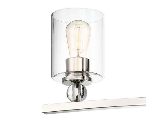 Image of Minka Lavery 3080-613 Studio 5 Vanity Bath Light, 4-Light, 240 Total Watts, 33-in H x 9-in W, Polished Nickel