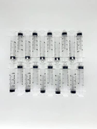 20-Pack Plastic Syringes with Luer Lock Tip, Individually Sterile Sealed, No Needle (20ML Luer Lock)