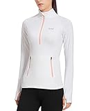 Baleaf Women's Thermal Fleece Half Zip Running Top White Size XS