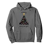 merry christmas tree funny cats holiday | meowy and bright felpa con cappuccio