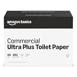 Amazon Basics 2-Ply Ultra Plus Toilet Paper, Bath Tissue, Soft and Strong, Septic Safe, Unscented, 400 Sheets per Roll, 80 Individually Wrapped Rolls for Business Use (Previouly AmazonCommercial)