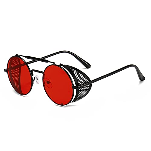 besbomig Steampunk Sonnenbrille Herren Polarisiert Runde Vintage Polarisierte Sonnenbrille Rund Retro Sonnenbrille Damen UV400 Schutz Metallrahmen Fahrerbrille Sportbrille Sonnenbrillen Unisex Cover