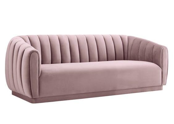Image of Stylish & Modern Heavy Duty & Luxurious Traditional 3 Seater Sofa Chesterfield Sofa Arm Sofa Three Seater Sofa for Living Room Guest Room Hotels & Office. (Pink)