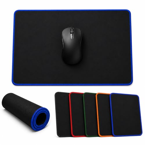 Mouse Pad Gamer 27x22cm – Base Antiderrapante, Bordas Costuradas, Mousepad Profissional para Jogos, Escritório e Home Office – 5 Cores Disponíveis (Azul)