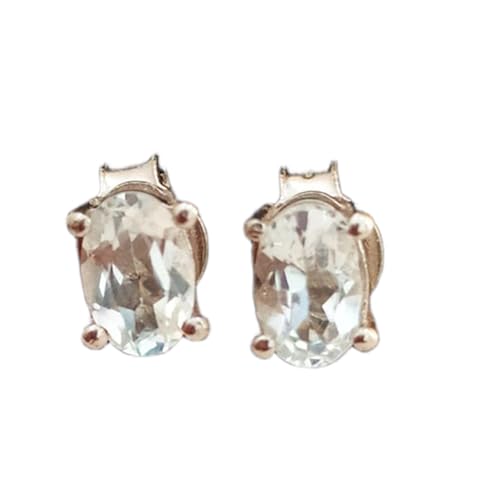 Puces aigue-marine de qualité exceptionnelle et argent sterling 925