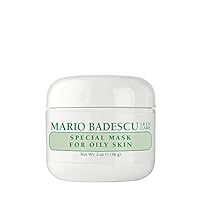 Mario Badescu Special Mask for Oily Skin, Clay Mask Face Care Ideal for Oily or Sensitive Skin, Oil-Absorbing Bentonite, Kaolin and Magnesium Carbonate Pore Minimizer Clay, 2 Oz