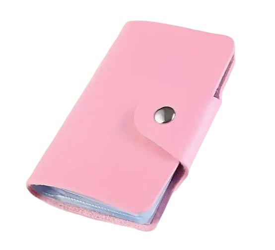 Wallet Women,1pc Autumn Casual Style Synthetic Leather Card Holder with 8 Slots, Snap Closure, Wet Wipe Clean, Business & Credit Card Organizer (Pink)