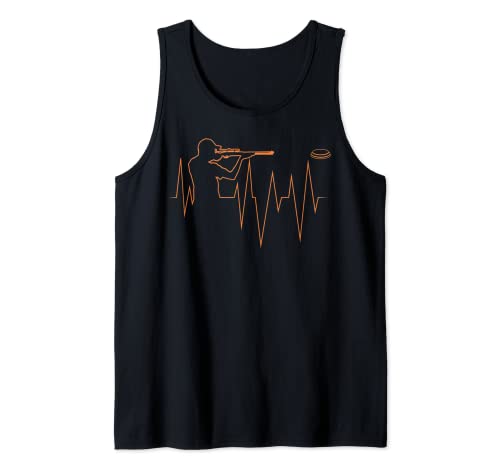 Clay Shooting Heartbeat | Tirador de pájaros divertido regalo Camiseta sin Mangas