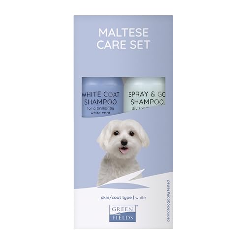Greenfields Hundeshampoo Geschenk Set fĂĽr Malteser (weiĂźes Fell) - 2 x 250 ml