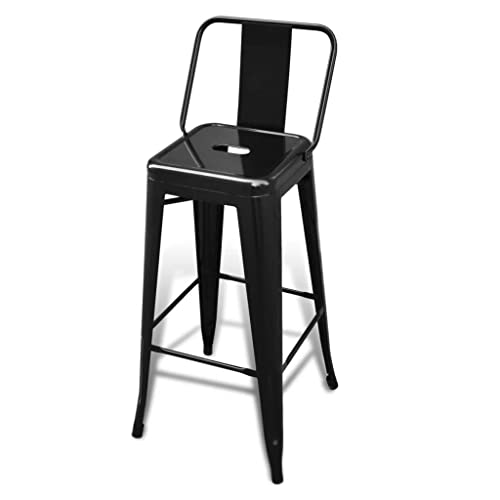 WEHUOSIF Bar Stools 6 pcs,High Stool,Counter Stool,Kitchen Island Stool,Dining Stool,Coffee Stool,Plant Stand,Kitchen Stool,Farmhouse Island Chairs,for Living Room,Dining Room,Kitchen, Black Steel - Image 3