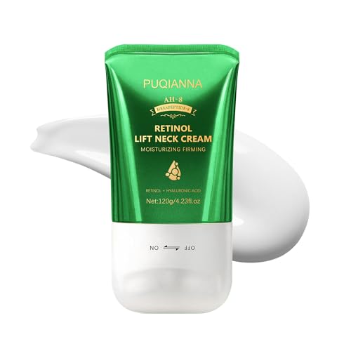 Image of Retinol Neck Firming Cream with Exclusive AH8 Complex, Hyaluronic Acid Anti-Aging Moisturizer, Multi-Use Skin Care for Face, Neck & Body, Helps Smooth Crepey Skin, Fine Lines & Wrinkles, 4.23oz