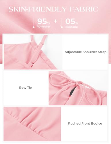 Image of Belle Poque Women's Tie Front Spaghetti Strap Top Sexy Cutout Crop Tank Top Y2k Slim Fit Going Out Camisole Tops