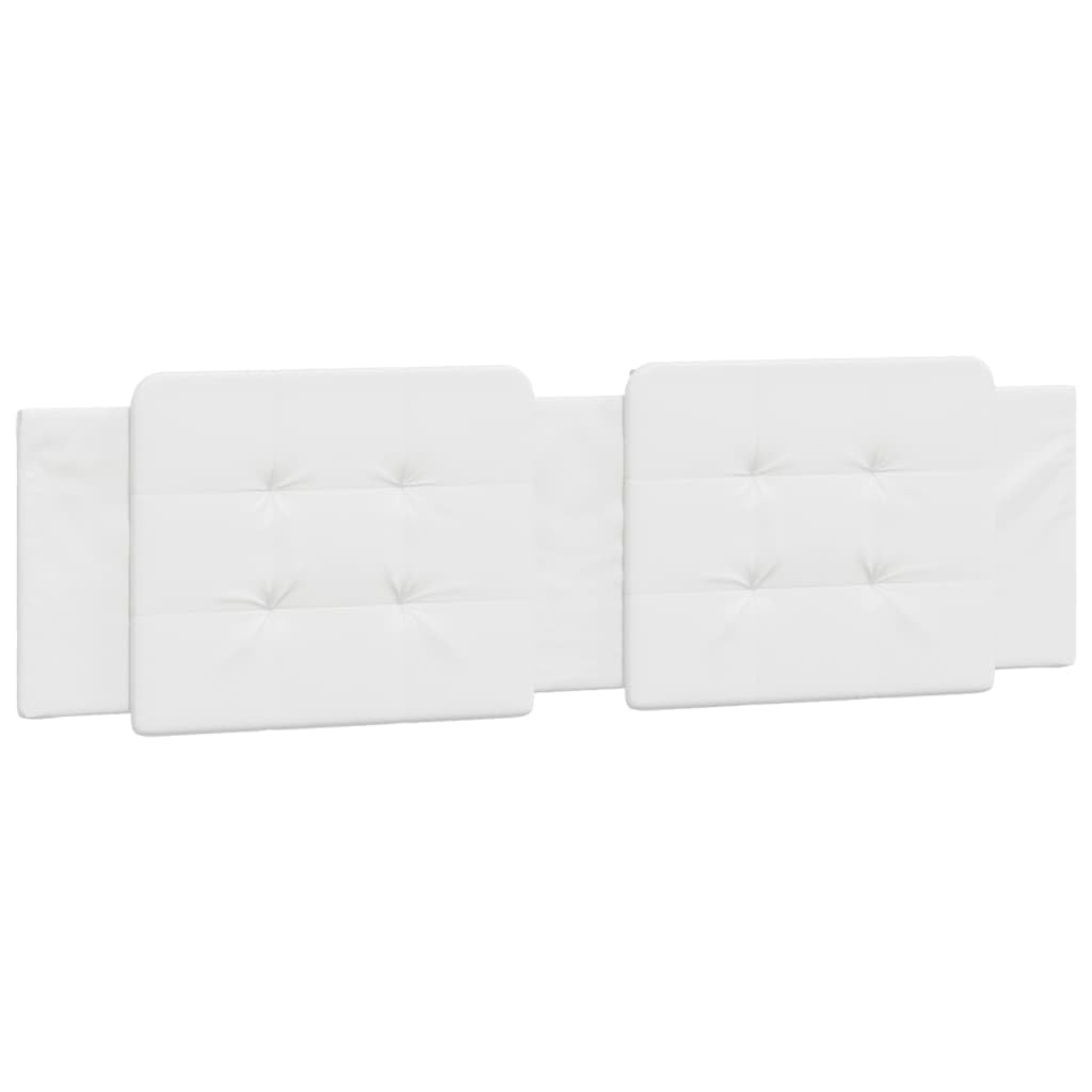 vidaXL Cabecero de Cama Acolchado, Cabecera Tapizada de Cojín, Cabezal de Almohada Colgante, Mueble de Dormitorio, Cuero Sintético Blanco 180 cm