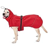 ☔ Impermeable con orificio para la correa: este abrigo impermeable para perros tiene un diseño de orificio para la correa, puede colocar una correa directamente en el arnés / collar dentro del impermeable. Ese diseño hace que sea más conveniente salir con sus perros en los días de lluvia.