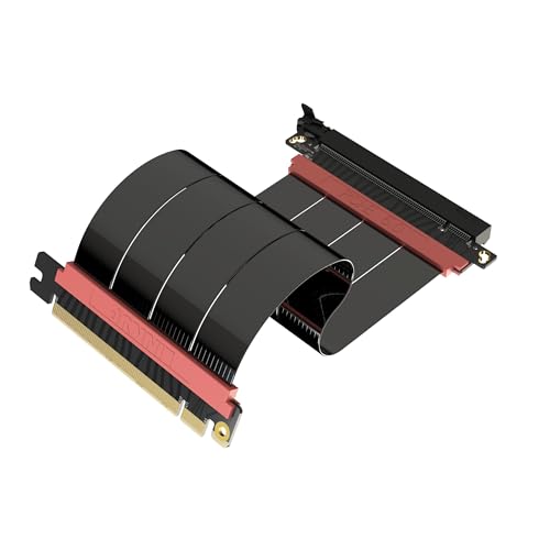 Image of LINKUP - AVA5 PCIE 5.0 Riser Cable (Open Box) | RTX5090 RX9070 GPU Ready | x16 128GB /s Speed | Compatible with PCIe 4.0 & WRX80 /WRX90E | Straight, Black 20cm (Total Length 24cm)