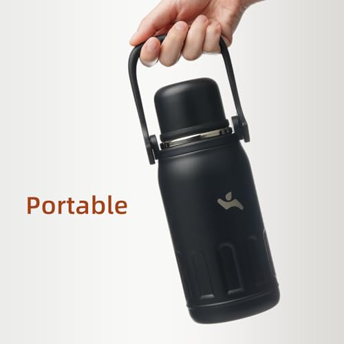 Image of Konokyo 40oz Thermos for Cold Drinks, Insulated Water Bottle, Black