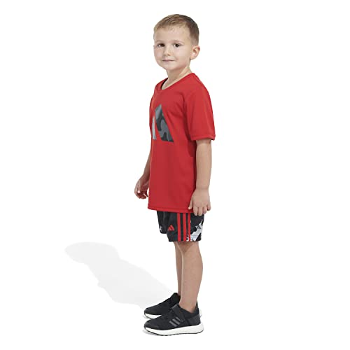 Image of adidas baby-boys Poly Tee Aop 3s Short Set(infant)