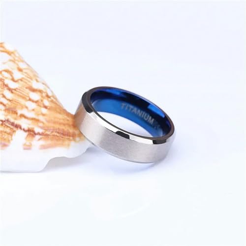 Anillo de boda de titanio de 6 mm para hombre en joyería bicolor 3