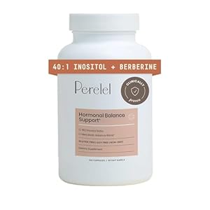 Perelel Hormone Balance Support, Myo & D Chiro Inositol, Womens Inositol Supplement with Berberine, Alpha Lipoic Acid, & Dim to Support Female Health, Soy, Dairy & Gluten Free, Non GMO, 120 Capsules