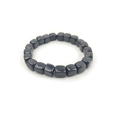 Shungite Bead Bracelet 8mm Cube Crystals Premium Quality Shungite Crystal Bracelets Stretch Gemstone Bracelet