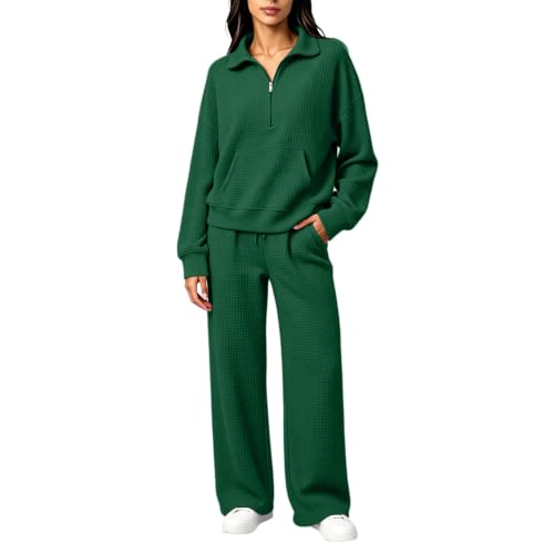 eoeioa 2 Pc Waffle Knot Lounge Set Women Casual Cute Fall Outfits 2026 - image 1