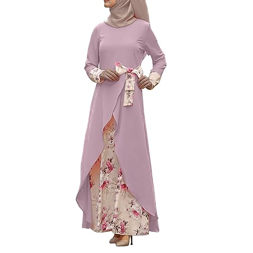 Arabic Dress for Women Wedding Guest Muslim Dubai Fashion Kaftan Long  Sleeve Maxi Abaya Dress Party Wear Outfit Casual Girls Islamic Arab Kaftan  Prayer Eastern Attire Pink at Amazon Women's Clothing store