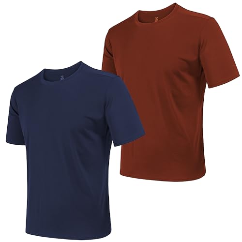 2&5 Pack Men's Sports T Shirts,Crew Neck Breathable Quick-Dry Short Sleeve, Lightweight Gym Tee for Athletic Running Casual