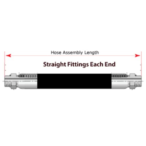 Image of 1 /2 inch x 48 inch Hydraulic Hose Assembly - Female x Female NPTF Pipe Thread Fittings Crimped (2-Wire, 100R2AT)
