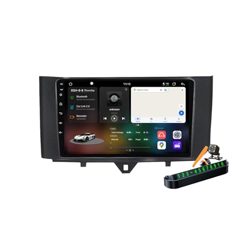 Autoradio 2 Din Android 14.0 Smart Fortwo 2011-2015 GPS Bluetooth WiFi 4G