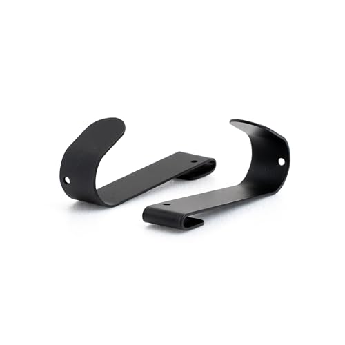 Neustein Schirmständer mit modernem Design aus Metall, rund schwarz, für Heim und Büro, Design-Ständer, 2 Haken, 2x Wasserauffangschale herausnehmbar, 49cm hoch, 19cm Durchmesser, Regenschirmständer