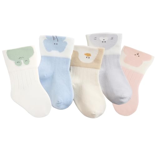 [MOMSMENU] ベビー ソックス 5足セット 赤ちゃん 靴下 綿 柔らかい 男の子 女の子 春 夏 秋 冬 3歳から5歳