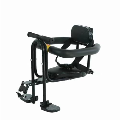 wyazziv 自転車フロントチャイルドシート 子供のせ 安全キャリア 足置き付き 長さ調節 軽量 折畳 8ヶ月6歳 100KG耐荷重 フロントマウント ベビーシート キッズ (ブラック第6世代ソフトシートボード)